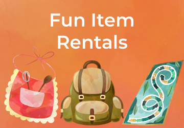 Fun rental items available to rent at FCL